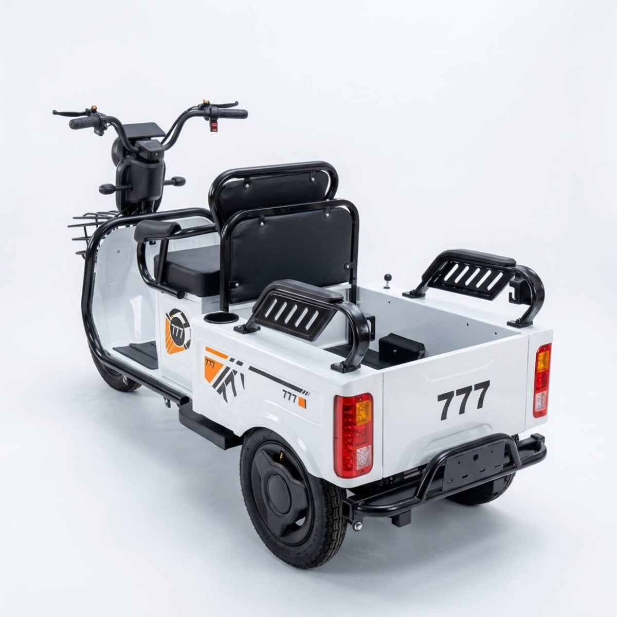 Electric Cargo Tricycle – 2-Passenger Seat with Convertible Storage
